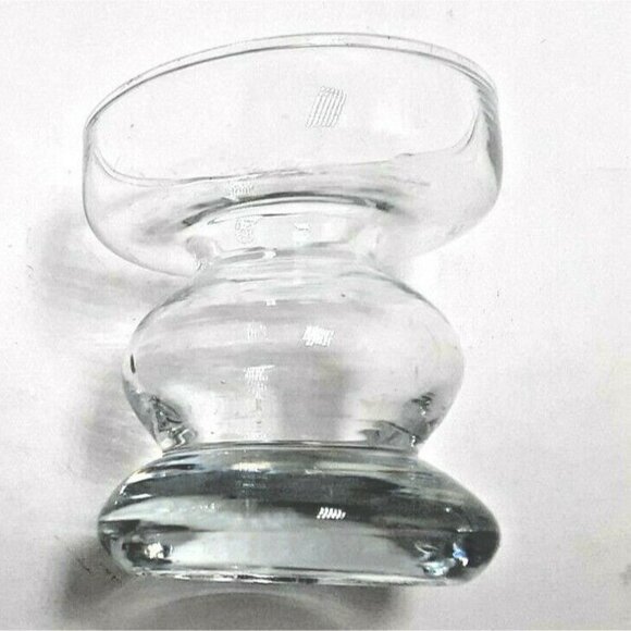 clear glass candle holder Taper Pillar Vase Candlestick 2 inch - Picture 1 of 4